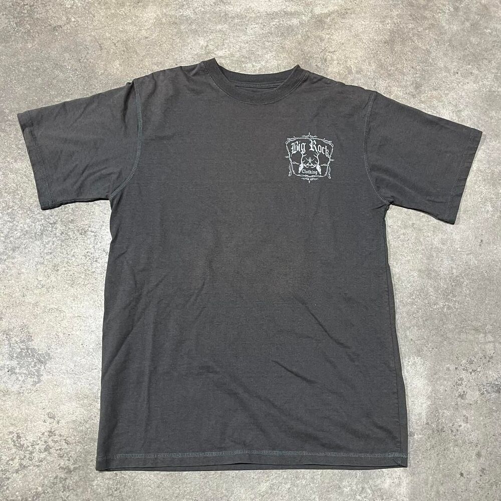 Unbranded Men's Grey and Black T-shirt